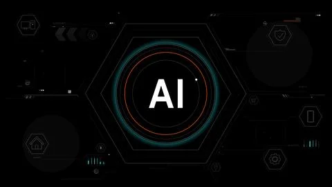 Ai With HUD Design element Stock Illustration