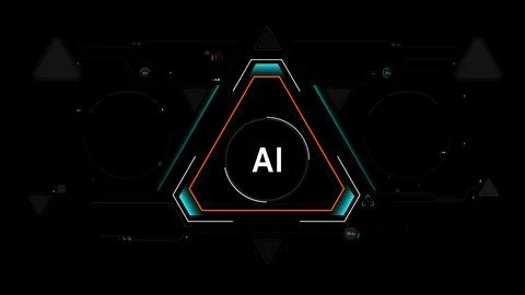 Ai With HUD Design element Stock Illustration