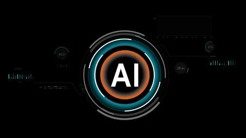 Ai With HUD Design element Stock Illustration