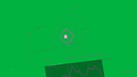 AI HUD starting rotating cw pulsing poly sliding labels showing attention on Stock Footage 329549004