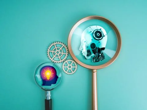 AI with human, assistant tools, management technology concept. Artificial i.. Foto stock