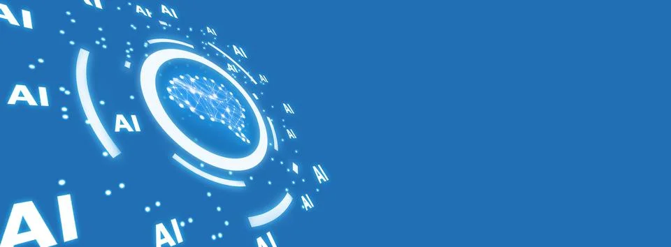 AI with a human brain. Artificial intelligence Stock-Illustration