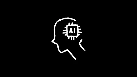 AI Human Mind Profile Icon Stock Footage 345595347