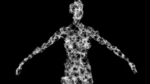 AI humanoid being made by an algorithm. Video stock 312494669