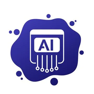 AI icon, artificial intelligence technologies Stock Illustration