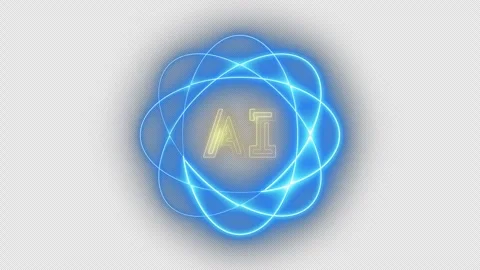 AI icon with neon radius around. Concept for AI and technology concept. Stock Footage 276489074