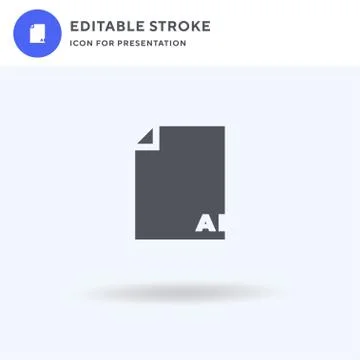 Ai icon vector, filled flat sign, solid pictogram isolated on white, logo Stock Illustration