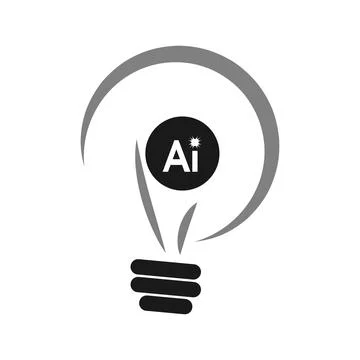 AI Idea Bulb Creative Logo Stock Illustration