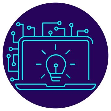 AI Idea Generation icon. Vector thin line illustration イラスト素材
