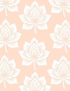 AI illustration of a lotus pattern background bold on peach Illustrazione stock
