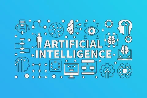 AI illustration. Vector Artificial Intelligence banner Stock Illustration
