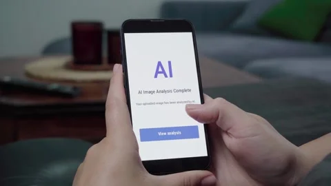 AI Image Analysis Complete Notification on Mobile Device Stock Footage 342669757