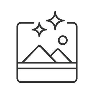 AI image editing and generation, icon in line design. AI image editor Stock Illustration