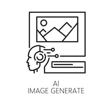 AI image generate technology icon Stock Illustration