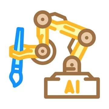 Ai image generation future technology color icon vector illustration Stock Illustration