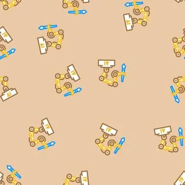 Ai image generation future technology vector seamless pattern 스톡 일러스트