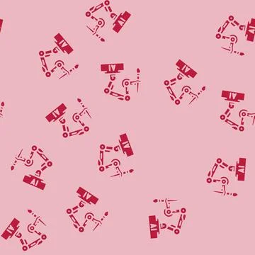 Ai image generation future technology glyph vector seamless pattern Stock Illustration