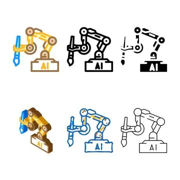 Ai image generation future technology color icon vector range 스톡 일러스트