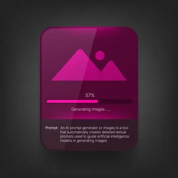 AI Image Generation Progress User Interface Design Illustrazione stock