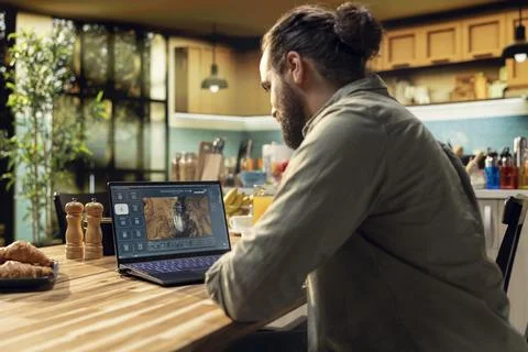 AI image generator, chatbot assistant on laptop, artificial intelligence Stock Photos