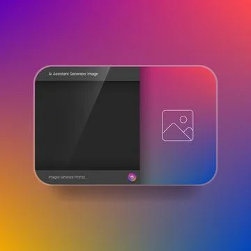 AI image generator interface modern app UI gradient design Ilustração Stock