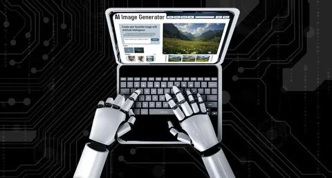 AI image generator software provide picture to users by text prompt snugly Stock Illustration