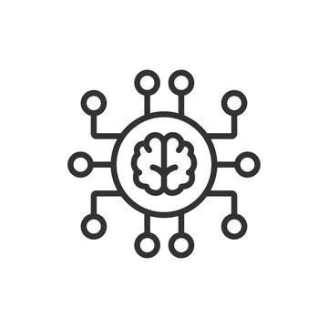 AI implementation, icon in line design. AI, implementation, integration Stock-Illustration