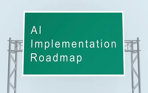 AI Implementation Roadmap concept 스톡 일러스트