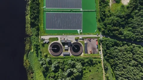 AI Infrastructure Power, Cooling at Floating Solar Water Plant in Latvia Today Stock Footage 341522518