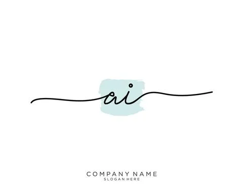AI Initial handwriting logo design Stock Illustration
