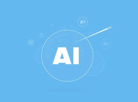 AI innovation bubble accelerates digital transformation with machine learning Stock Illustration