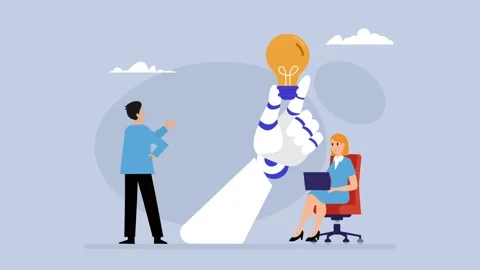 AI Innovation with Robotic Solutions for Business Creativity and Ideas cart.. Stock Footage 302533366