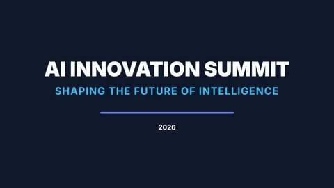 AI Innovation Summit Title Screen: Shaping the Future of Intelligence 2025 Stock Footage 337500731