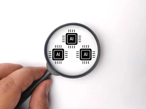 AI Insight Amplifying Understanding Through Technological Lens, hand holding Stock Photos
