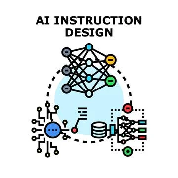 Ai instruction design developing machine learning solutions Stock Illustration