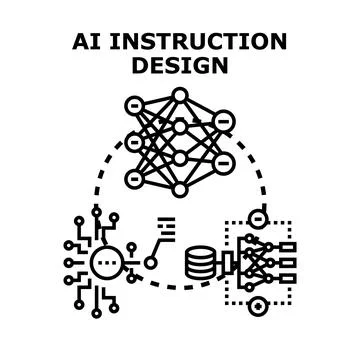 Ai instruction design developing machine learning solutions Stock Illustration