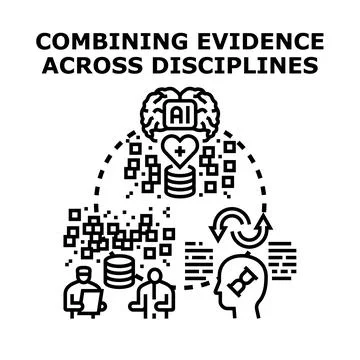Ai integrating multidisciplinary evidence for collaborative research Stockillustratie