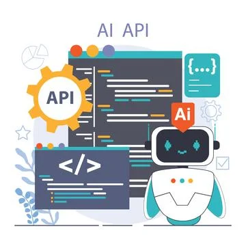 Ai integration. Artificial intelligence and human synergy. Neural network Stockillustratie