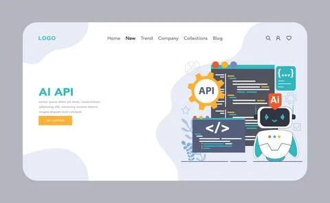 Ai integration. Artificial intelligence and human synergy. Neural network Stockillustratie