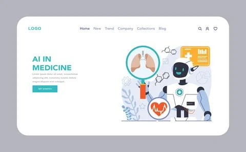 Ai integration. Artificial intelligence and human synergy. Health-focused Stock Illustration