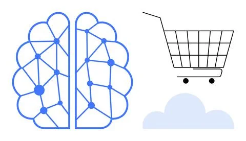 AI Integration in E-Commerce for Enhanced Shopping Experience Illustrazione stock