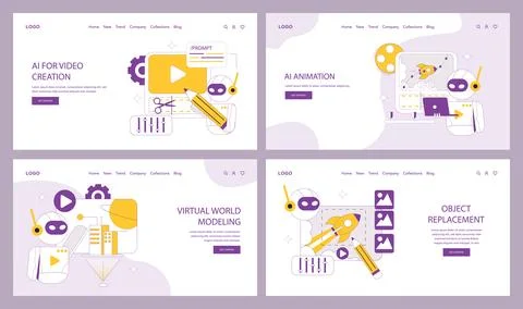 AI Integration Set. Vector illustration. 스톡 일러스트