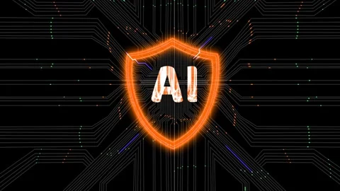 AI intellegent chip powerful output shield nanoprocesser circuit on the gre.. Stock Footage 275178122