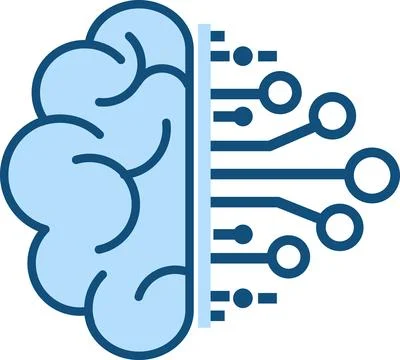 Ai Intelligence with Brain Symbol, Digital Circuit Board, circuit board, se.. Stock Illustration