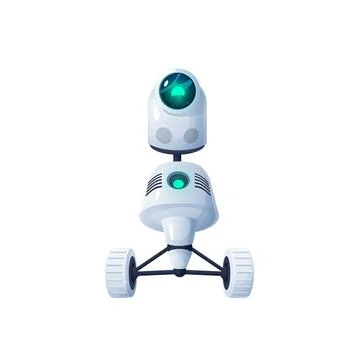 Ai intelligence future robot machine on wheels Stock Illustration
