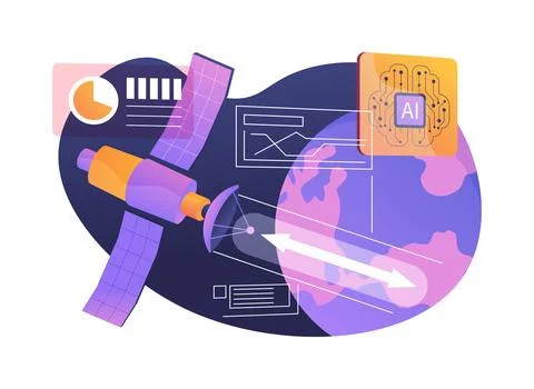 AI-Intelligent Payload Scheduling abstract concept vector illustration. Illustrazione stock