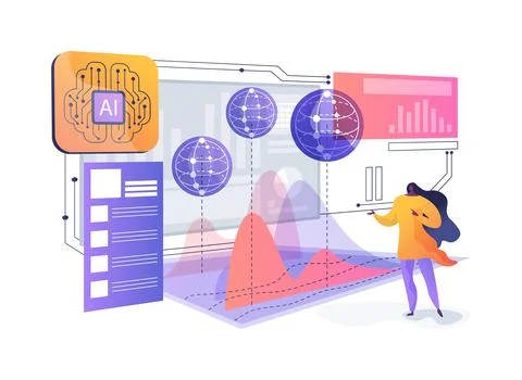 AI-Intelligent Quantum Annealing Problem Mapping abstract concept vector Illustrazione stock