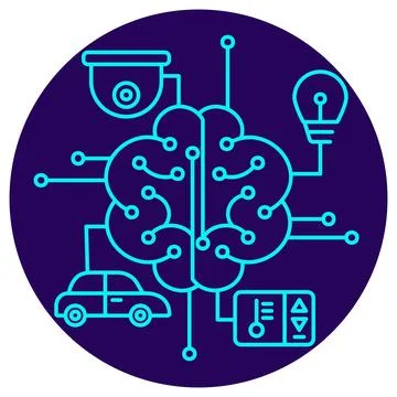 AI Internet of Things icon. Vector thin line illustration Stockillustratie
