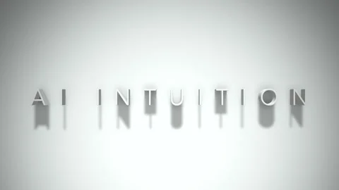 Ai intuition 3D title animation white text on a white background Stock Footage 299420922