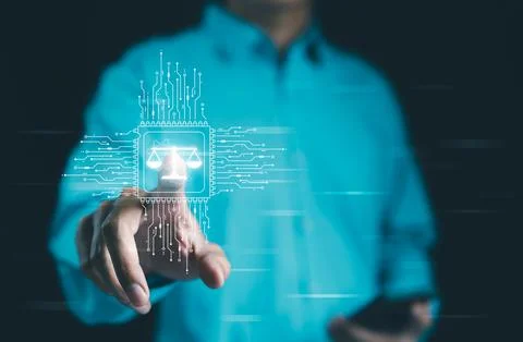 AI, Justice System Integration Concept. Stock Photos